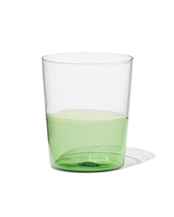 waterglas 320ml glas met groen - 9401130 - HEMA