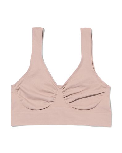 niet voorgevormde top naadloos beige S - 21842741 - HEMA