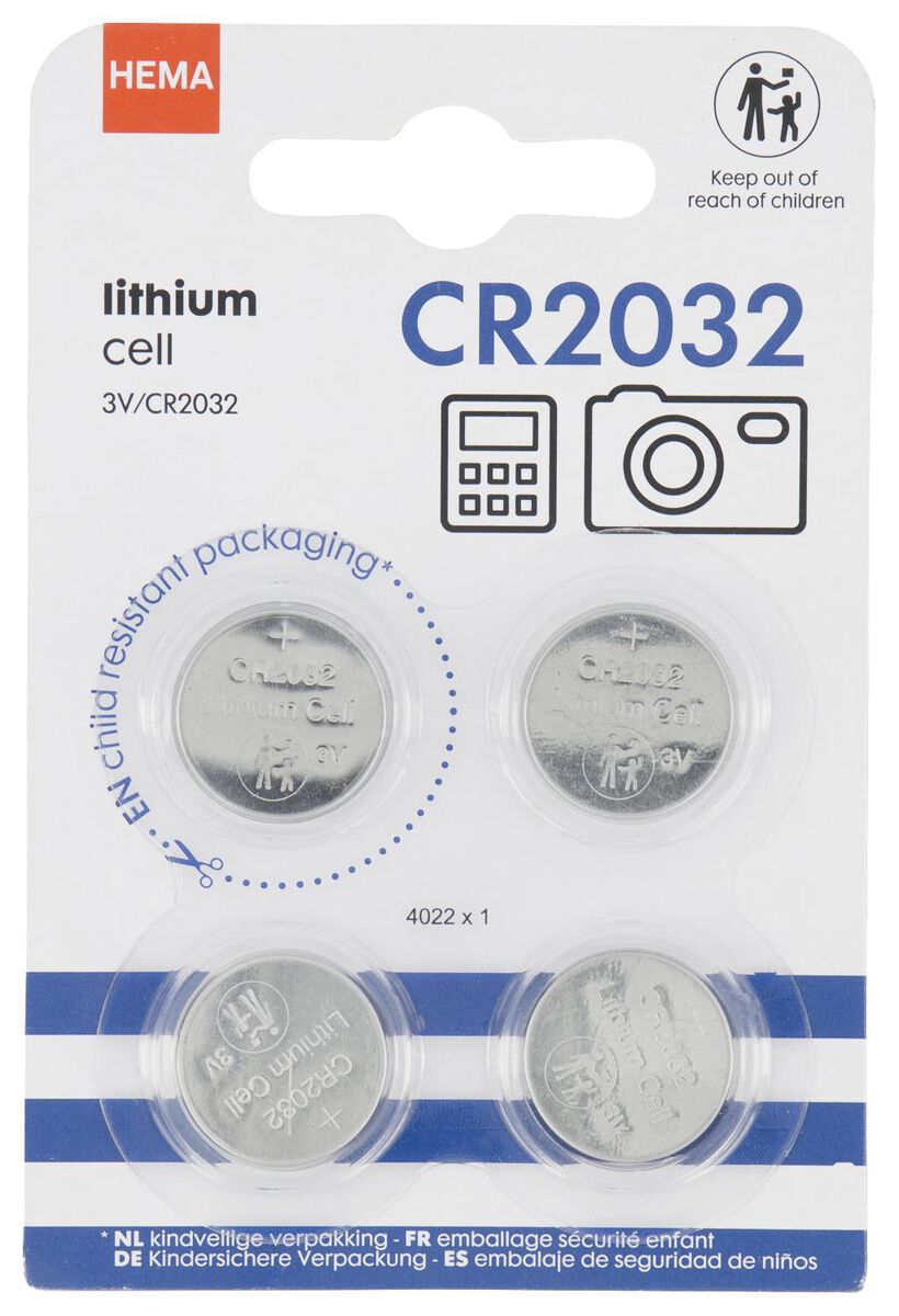 CR2032 lithium batterijen - 4 stuks - 41200016 - HEMA
