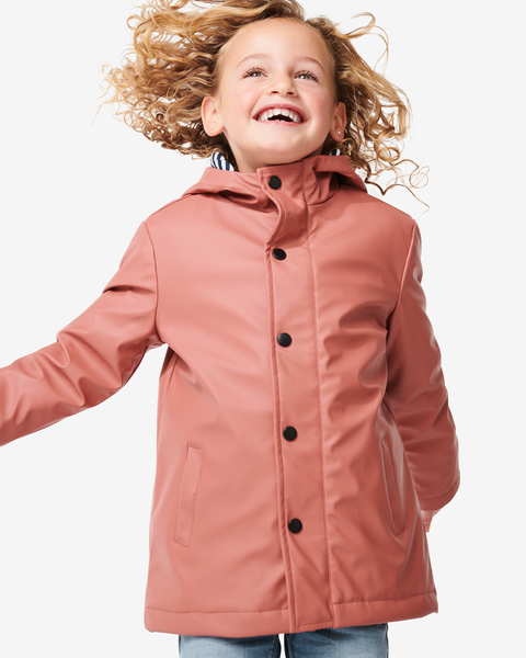voorbeeld Carry consensus kinder jas met rubbercoating en capuchon roze - HEMA