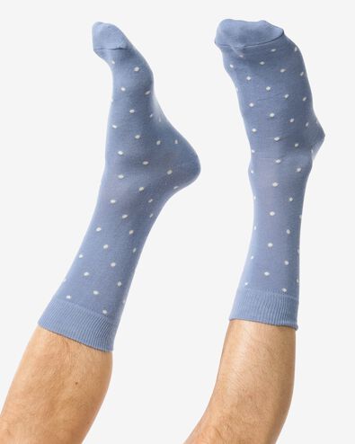 heren sokken met katoen stippen blauw blauw - 4152655BLUE - HEMA