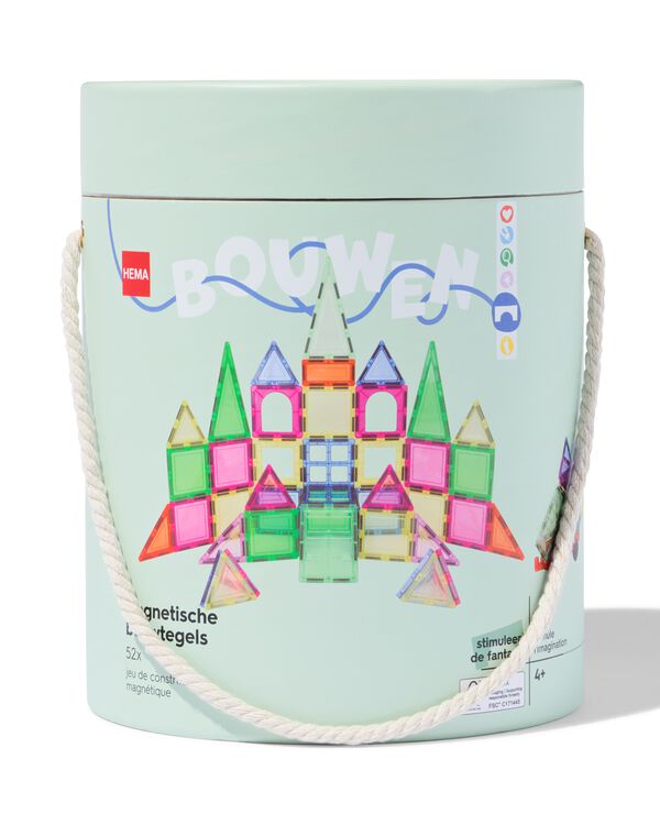 magnetische tegels in emmer 52-delig - 15100579 - HEMA