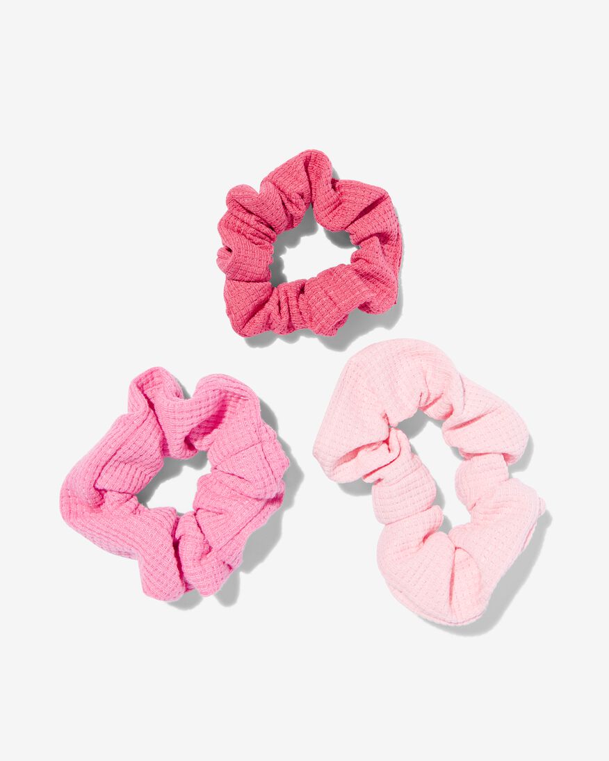 scrunchies in 3 maten roze  - 3 stuks - 60640028 - HEMA