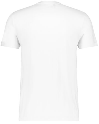 heren t-shirt regular fit v-hals - 2 stuks wit L - 34277045 - HEMA
