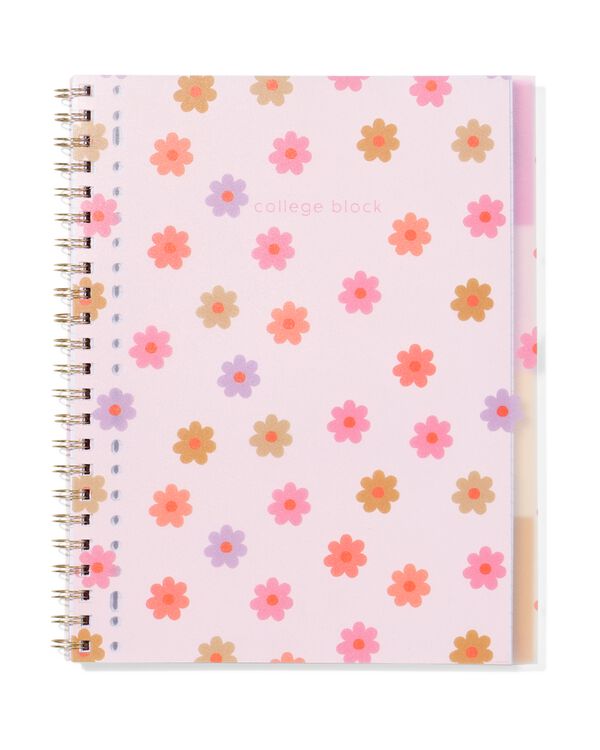 collegeblok 4-in-1 A4 bloemen - 14540149 - HEMA