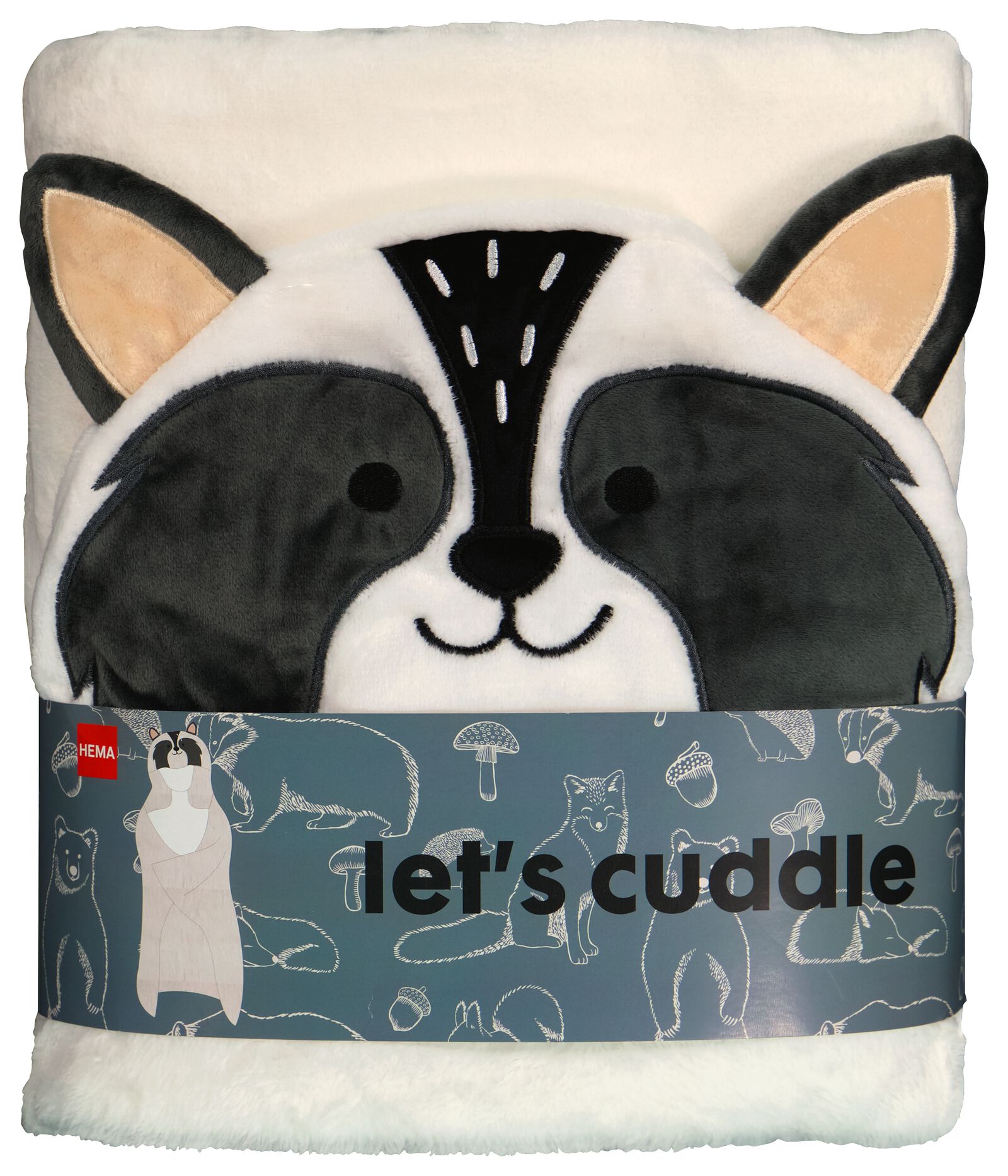 snuggle deken 130x150 wasbeer - 61160038 - HEMA