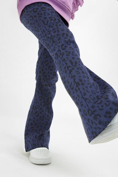 kinder legging flared luipaard donkerblauw - 1000026170 - HEMA