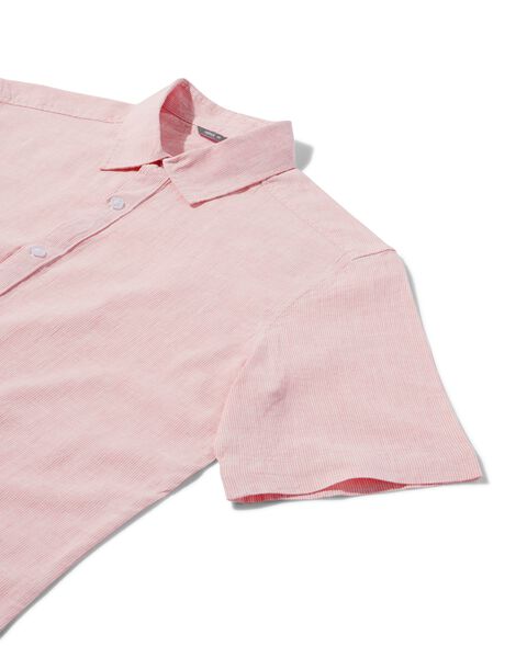 heren overhemd met linnen roze roze - 1000030618 - HEMA