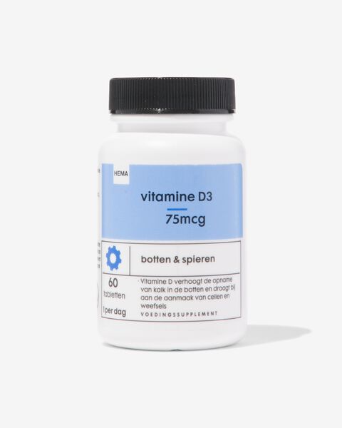 vitamine D3 75mcg - 60 stuks - 11402112 - HEMA