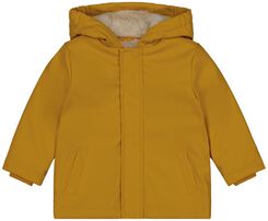 baby jas met rubbercoating en capuchon geel geel - 1000028195 - HEMA