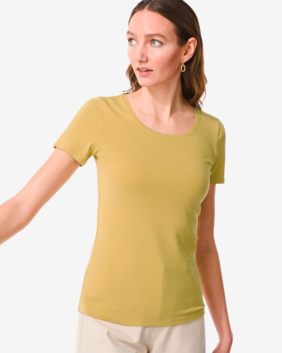 dames basis t-shirt geel geel - 1000031200 - HEMA