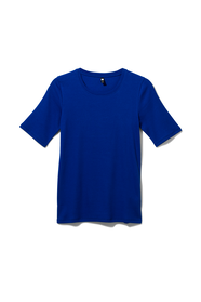 dames t-shirt Clara rib blauw blauw - 1000029594 - HEMA