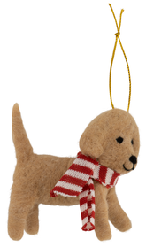 kersthanger van wol 8cm hond - 25110033 - HEMA