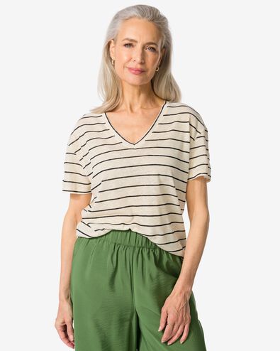 dames T-shirt Evie strepen multi multi - 36228960MULTI - HEMA
