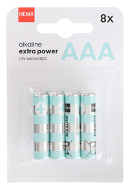 AAA alkaline extra power batterijen - 8 stuks - 41290259 - HEMA