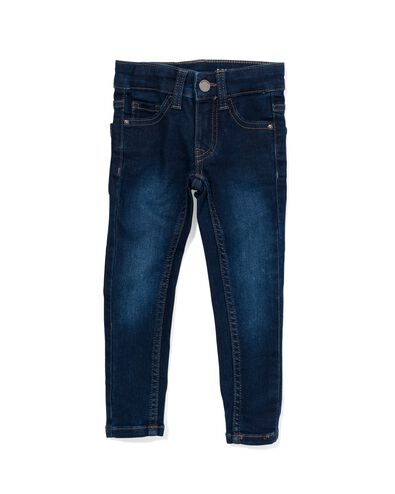 kinder jeans skinny fit donkerblauw 128 - 30874838 - HEMA
