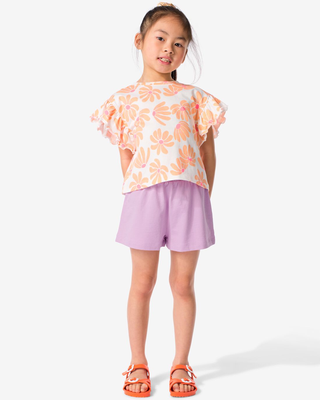 HEMA Kinder Kledingset T-shirt En Short Katoen Roze (roze)
