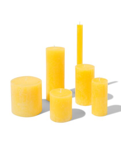 rustieke kaarsen lichtgeel lichtgeel - 1000028016 - HEMA