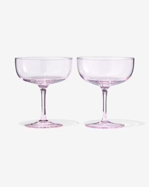 Inspectie liefde Prelude cocktailglazen glas roze - 2 stuks - HEMA