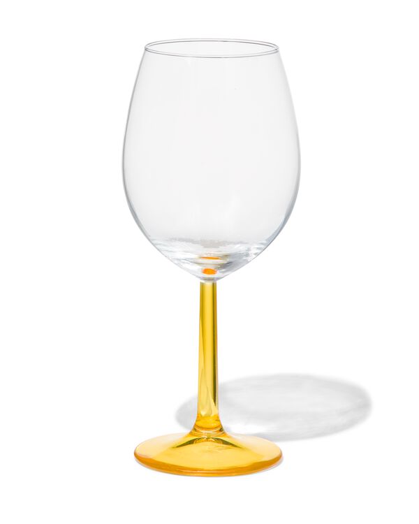wijnglas 430ml glas met geel - 9401123 - HEMA