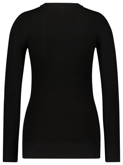 dames pullover Louisa rib zwart zwart - 1000026124 - HEMA