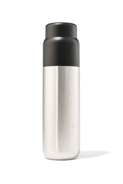 isoleerfles dubbelwandig rvs zilver 1L - 80650082 - HEMA