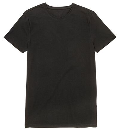 heren t-shirt regular fit o-hals - 2 stuks zwart S - 34277033 - HEMA