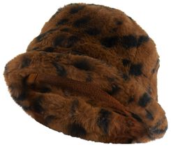 kinder hoed imitatiebont bruin bruin - 1000028922 - HEMA