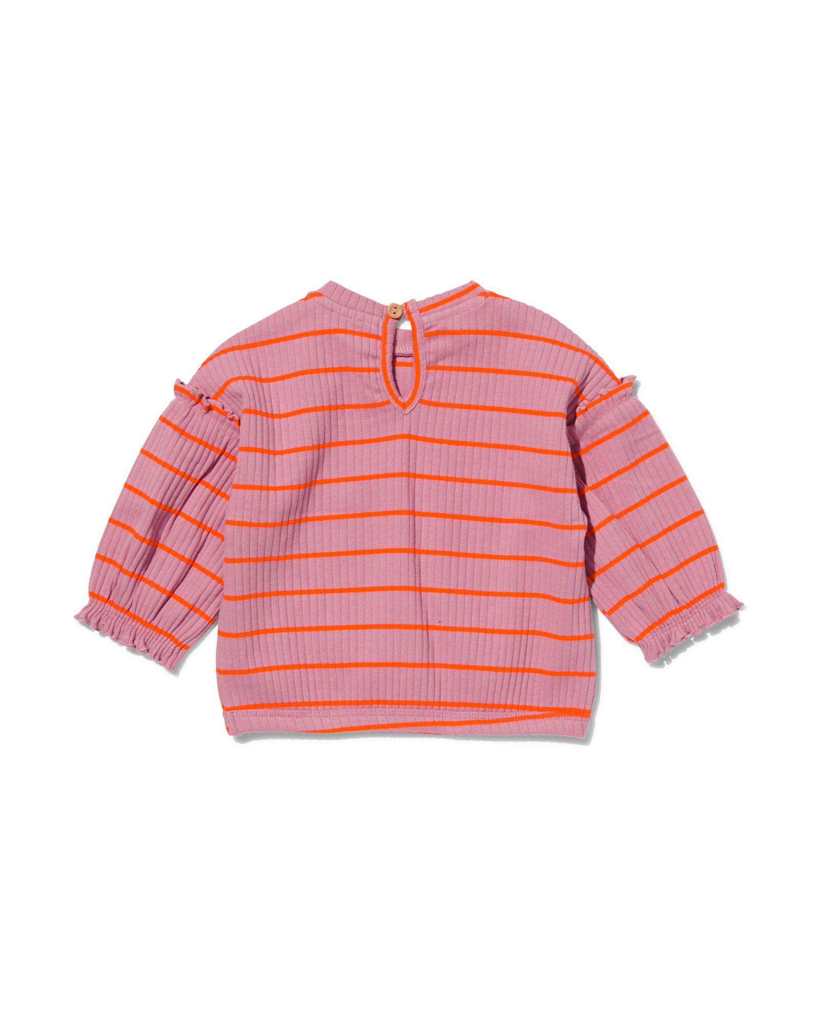 baby sweater rib strepen roze roze - 1000032041 - HEMA