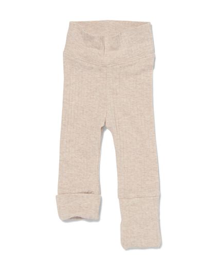 newborn meegroei legging rib met bamboe zand zand - 1000031977 - HEMA