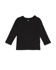 kinder t-shirt - biologisch katoen zwart zwart - 1000019379 - HEMA