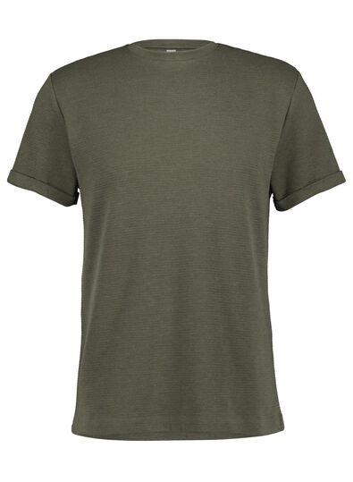 heren t-shirt ribbel groen - 1000014895 - HEMA