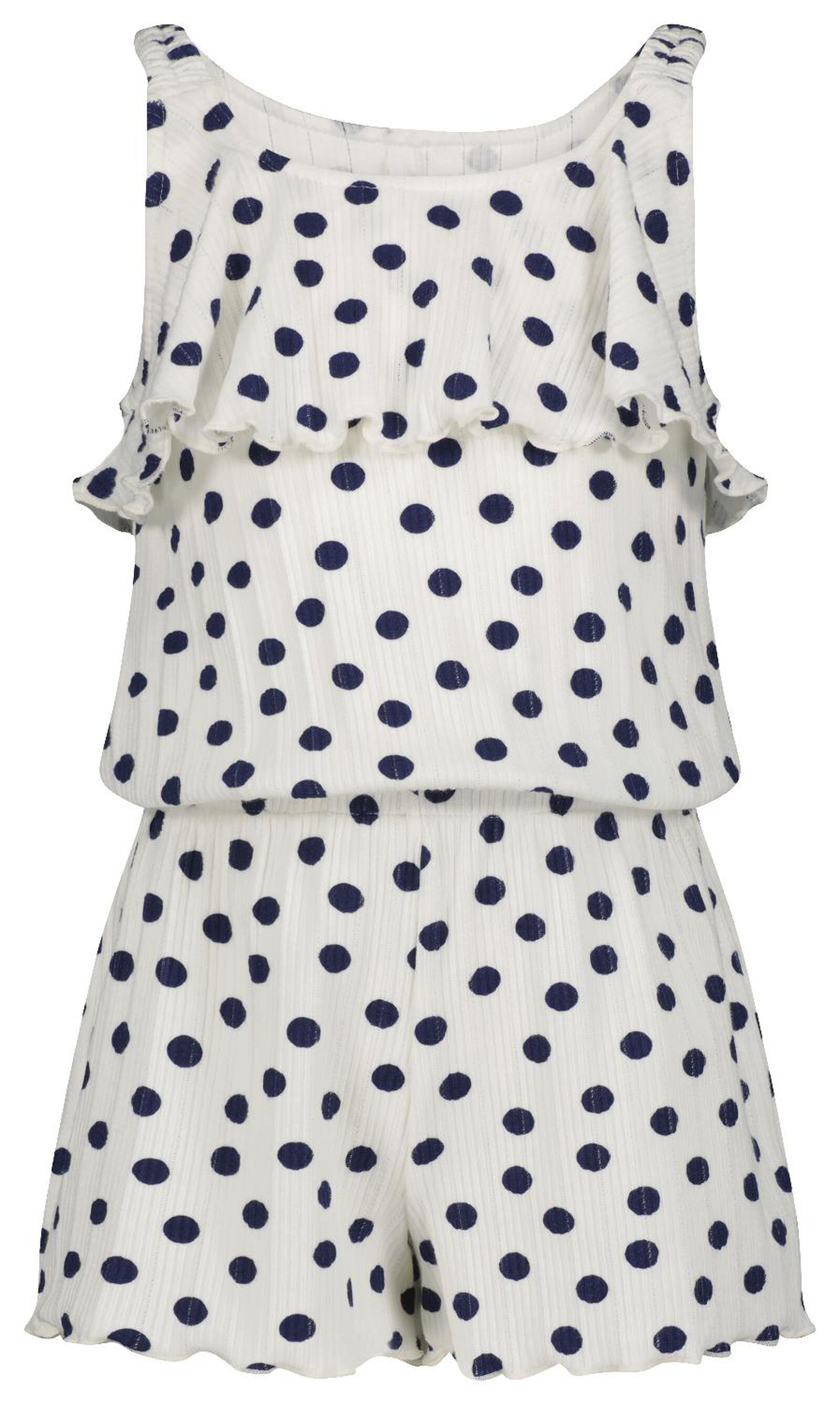 kinder jumpsuit rib ajour gebroken wit 134/140 - 30887864 - HEMA