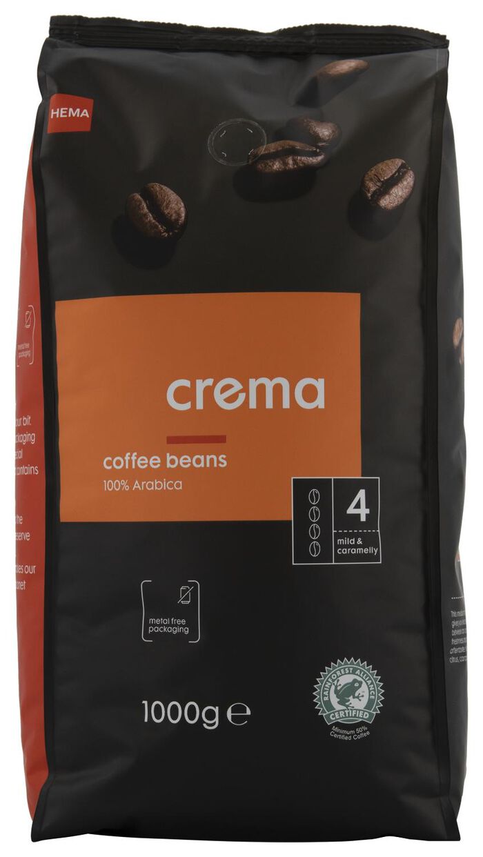Verzwakken moeilijk Pool koffiebonen crema - 1000 gram - HEMA