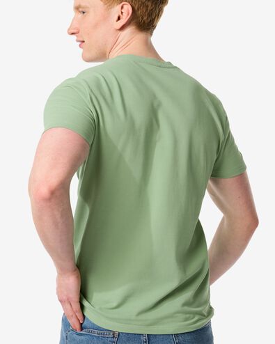 heren t-shirt piqué  groen M - 2115935 - HEMA