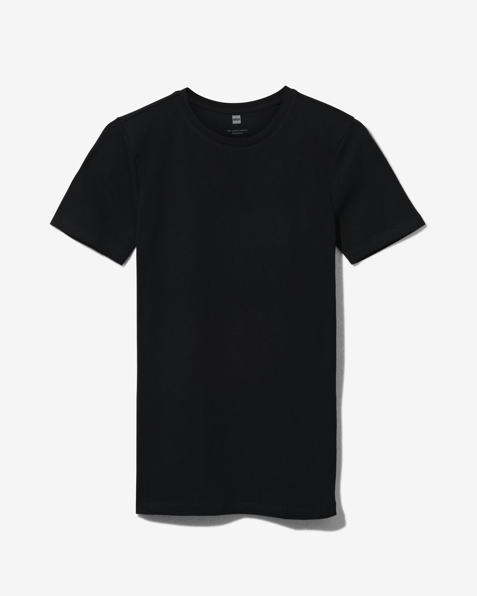 heren t-shirt slim fit o-hals zwart zwart - 1000009942 - HEMA