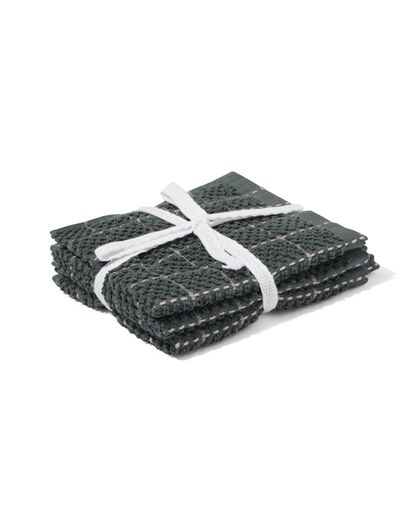vaatdoekjes 30x30 katoen groen ruit - 3 stuks - 5490221 - HEMA