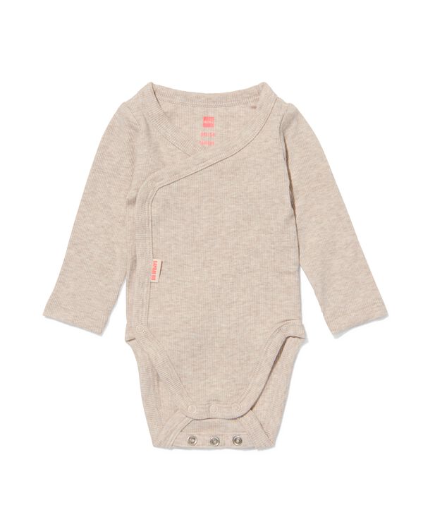 meegroei overslagromper rib met bamboe stretch zand zand - 33486610SAND - HEMA