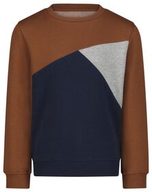 kinder sweater met kleurblokken donkerblauw donkerblauw - 1000029111 - HEMA