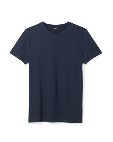 heren t-shirt piqué  donkerblauw M - 2115915 - HEMA