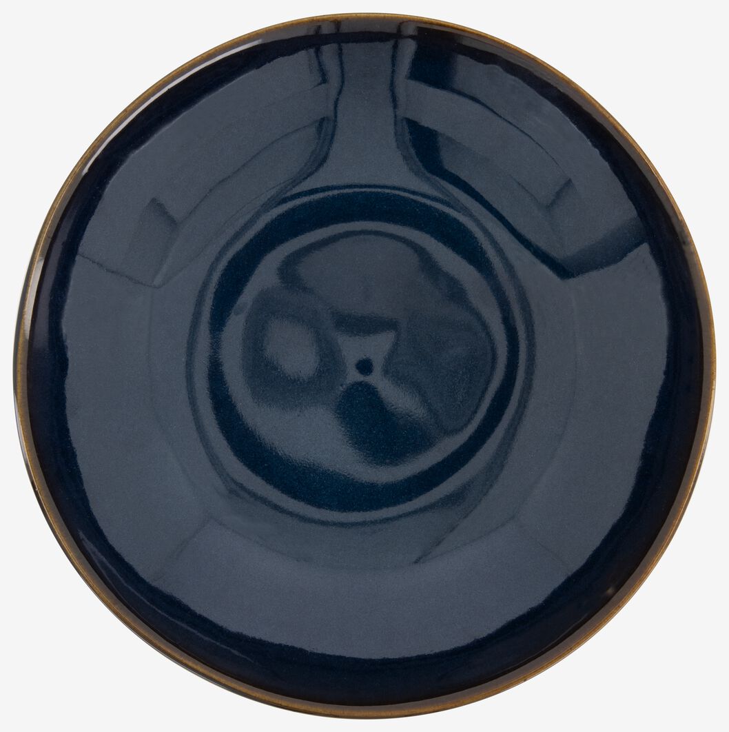diep bord Porto reactief glazuur donkerblauw 23cm - 9602218 - HEMA