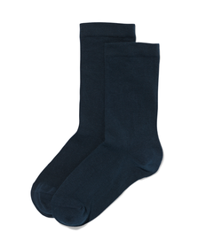dames sokken met biologisch katoen - 2 paar donkerblauw donkerblauw - 1000028899 - HEMA
