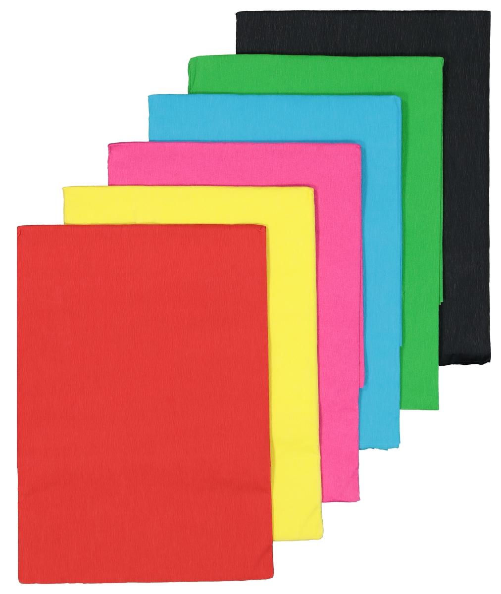 crêpepapier pakket 6 kleuren 250x50 - 15910153 - HEMA