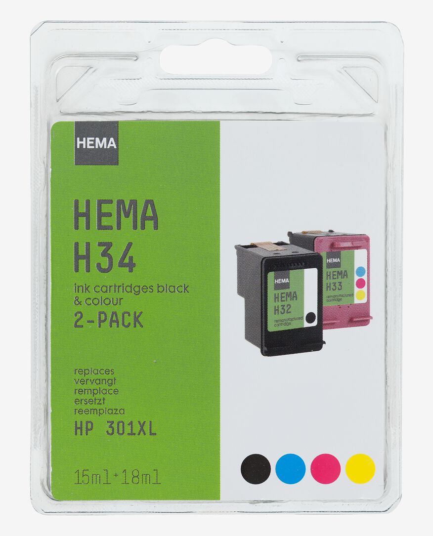 HEMA cartridge H34 voor de HP 301XL - 38399218 - HEMA