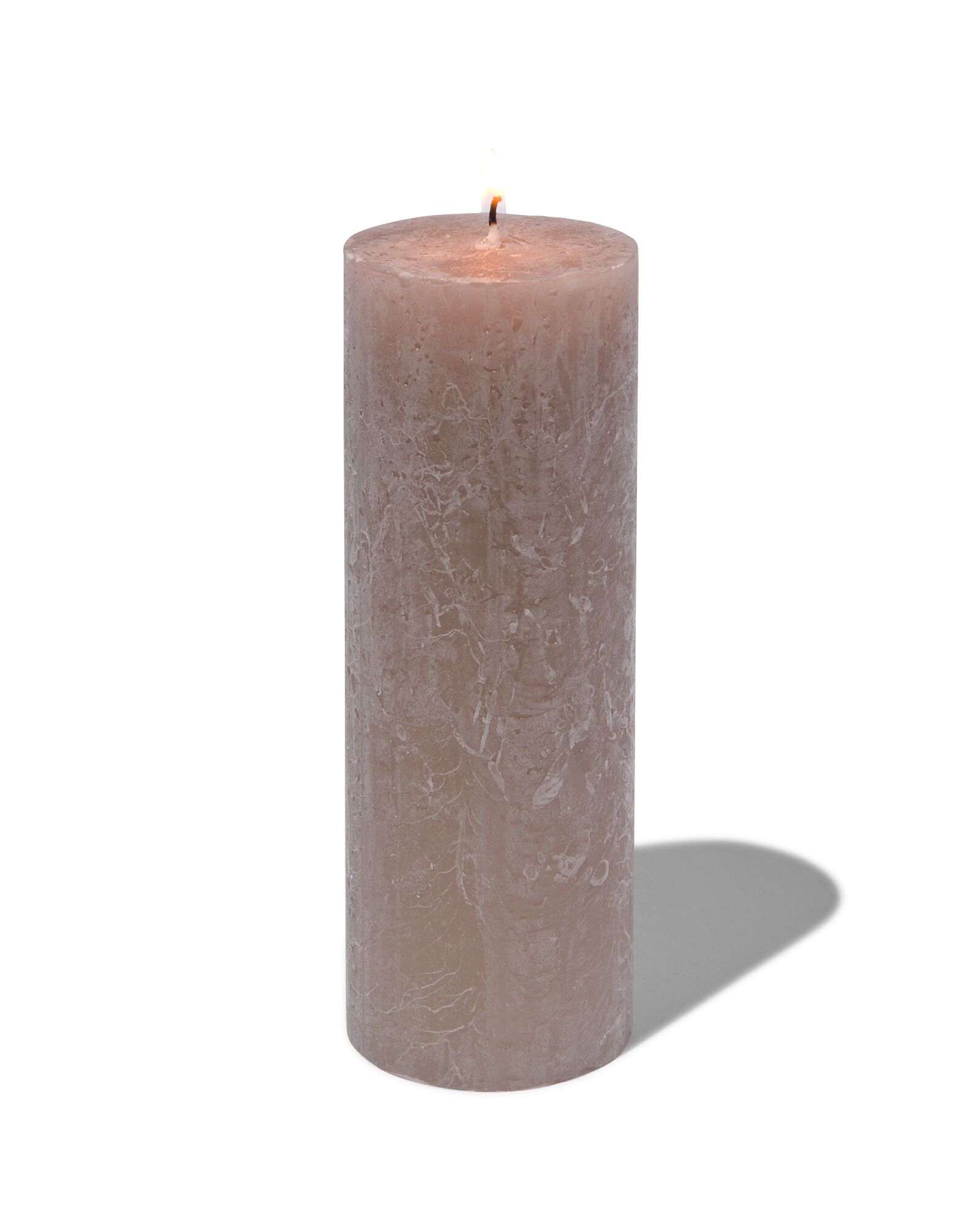 rustieke kaars - 7x19 - taupe taupe 7 x 19 - 13502437 - HEMA