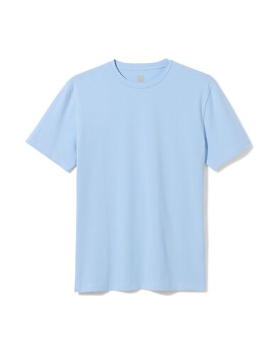 heren t-shirt met stretch blauw M - 2115225 - HEMA