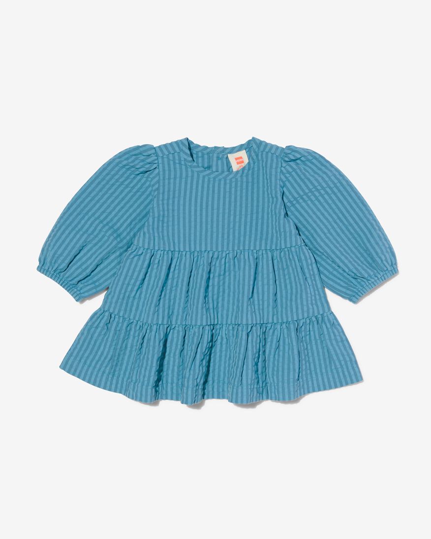 baby jurk seersucker strepen blauw blauw - 33092830BLUE - HEMA