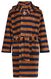 kinderbadjas fleece streep bruin 134/140 - 23094701 - HEMA