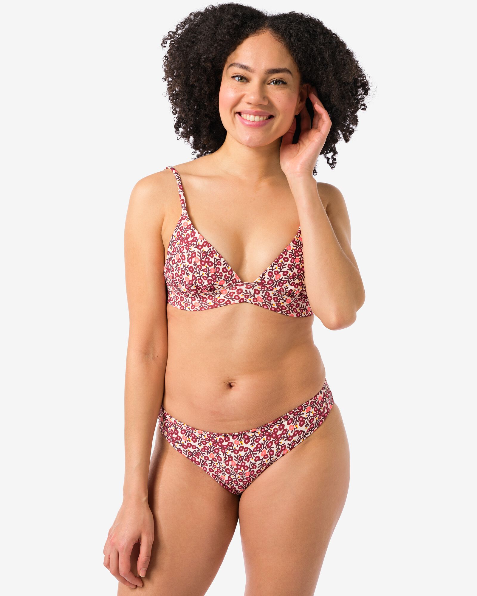 damesbikinibroekje rib bloemen  multi multi - 22351960MULTI - HEMA