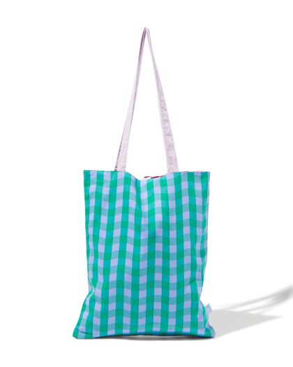 omkeerbare canvas tas ruiten 41x35cm - 61110293 - HEMA